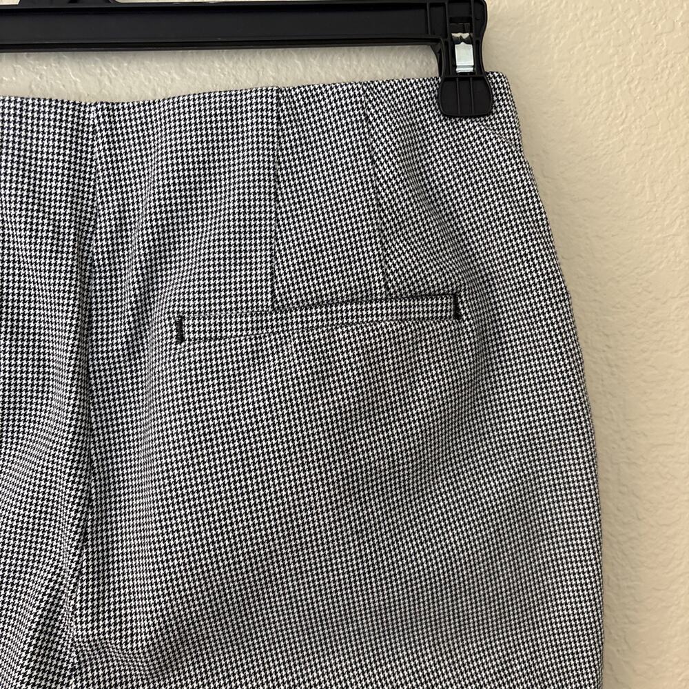 LOFT Womens High Waist Skinny Houndstooth Pants Black White Check Career, Sz 10 - Picture 10 of 15